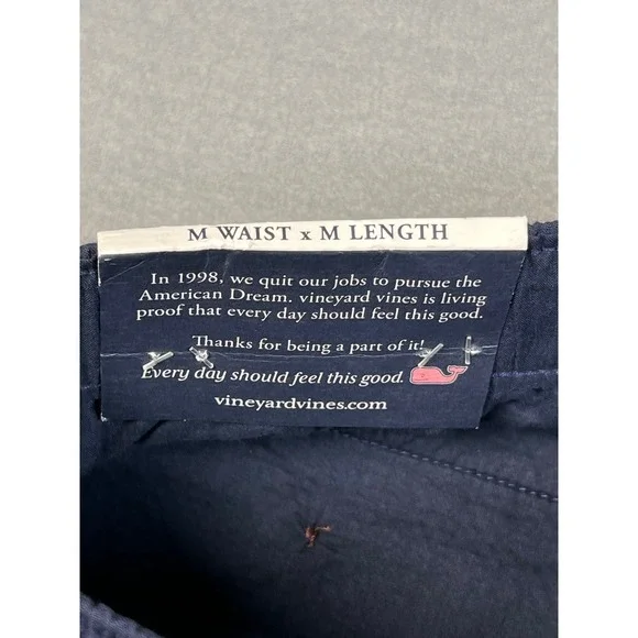 Vineyard Vines Seersucker Pull On Pleat Pants‎ Men's Medium Nautical Navy New